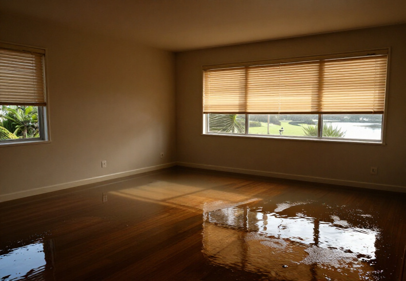 Water-damaged carpet in Harrington Park property before drying